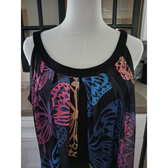 Women's Large Sheer Butterfly Long Dress Boho Lady Beachy Flowy Lightweight Fun - Picture 5 of 16